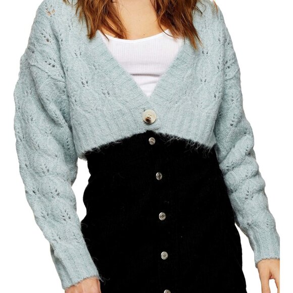 Topshop Pointelle Crop Cardigan - Picture 5 of 5